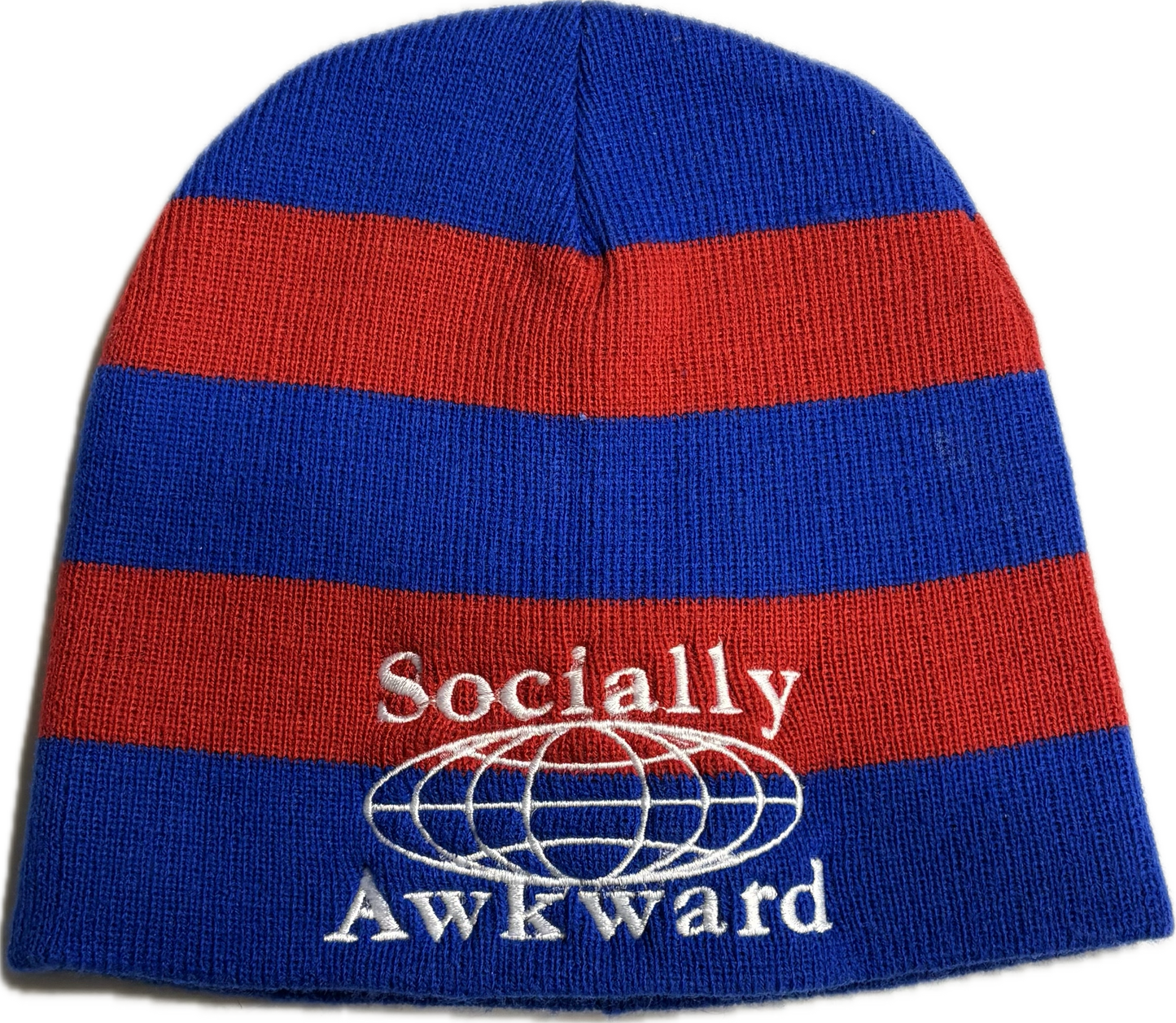 Socially Awkward “New World Order” Beanie (Red/Blue)