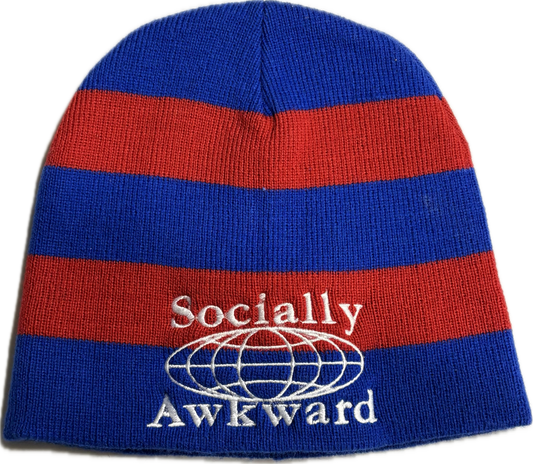 Socially Awkward “New World Order” Beanie (Red/Blue)
